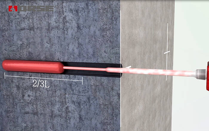 Inject the chemical anchoring adhesive