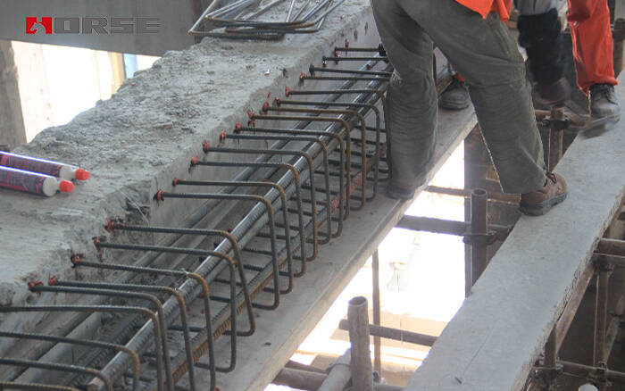 thickening concrete beams by post installed anchor