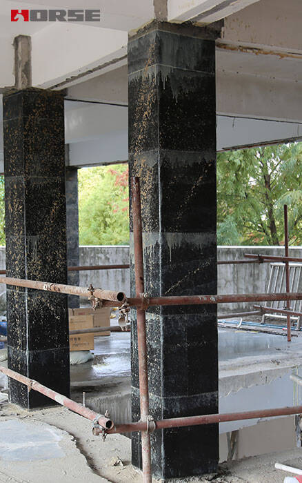 Carbon fiber fabric reinforced concrete column