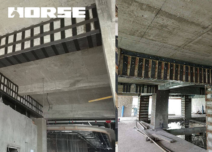 Bonded steel method and carbon fiber strengthening concrete beam