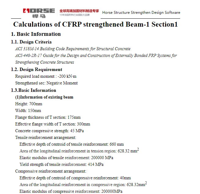 calculation of cfrp strengthening beam