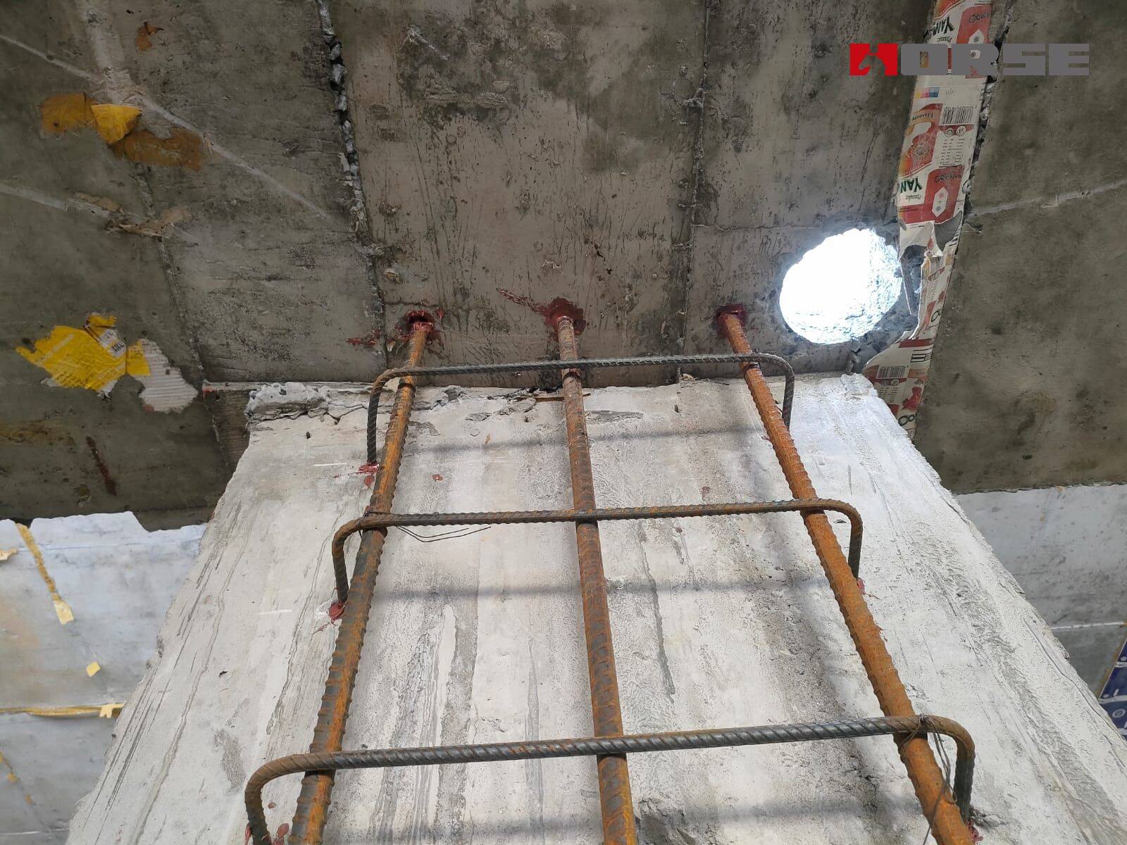 Retrofitting Of Columns Using HM-500 Injectable Chemical Anchor