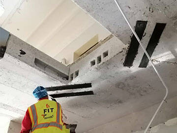 Reinforcement of Concrete Slab with Openings Using Carbon Fiber